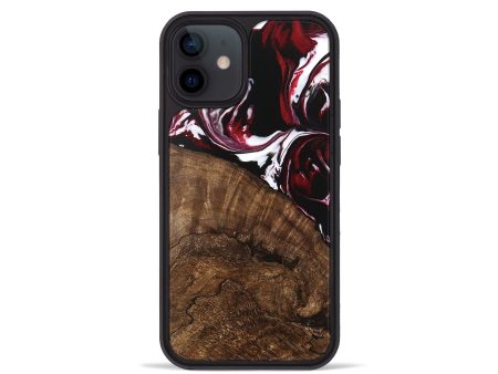 iPhone 12 mini Wood Phone Case - Charles (Red, 746146) Online Sale