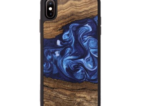 iPhone Xs Max Wood Phone Case - King (Blue, 746253) Supply