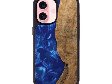 iPhone 16 Wood Phone Case - Toni (Blue, 745972) Online Hot Sale