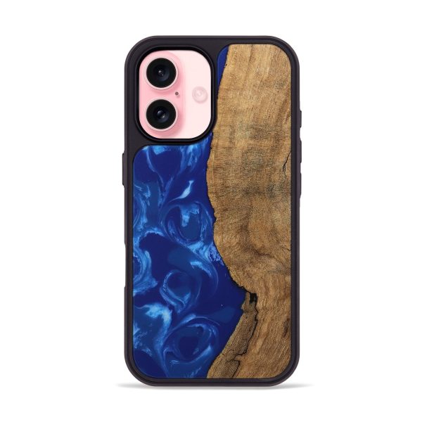 iPhone 16 Wood Phone Case - Toni (Blue, 745972) Online Hot Sale