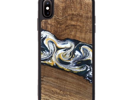 iPhone Xs Max Wood Phone Case - Mariyah (Teal & Gold, 746104) Online Hot Sale