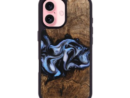 iPhone 16 Wood Phone Case - Rhea (Blue, 746173) Cheap