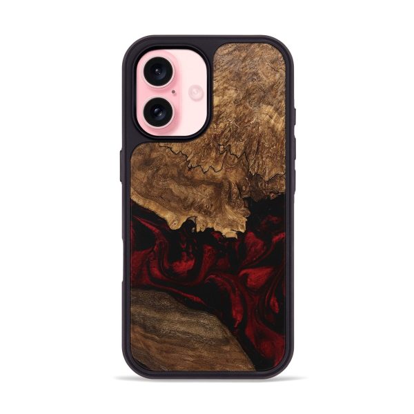 iPhone 16 Wood Phone Case - Felix (Red, 746221) For Sale