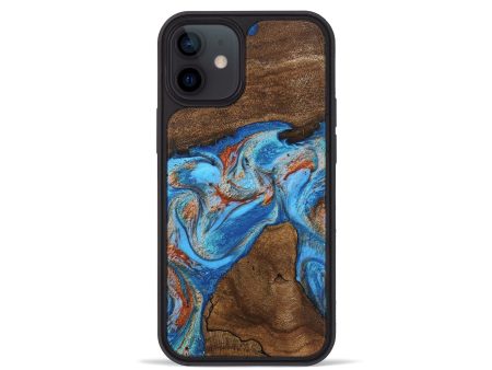 iPhone 12 mini Wood Phone Case - Kinsley (Teal & Gold, 746084) Online Hot Sale