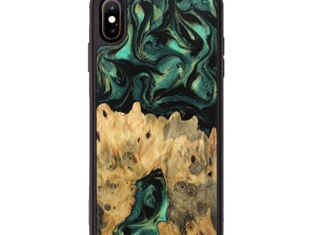 iPhone Xs Max Wood Phone Case - Koen (Green, 746052) Cheap