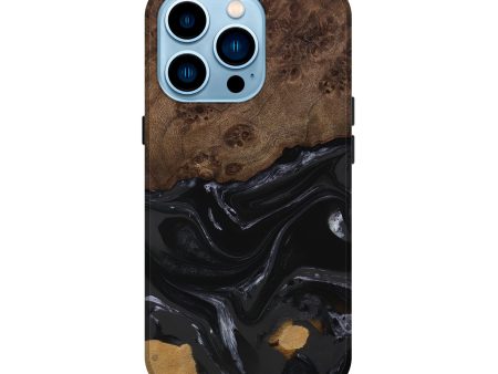 iPhone 14 Pro Wood Live Edge Phone Case - Alani (Black & White, 746027) Fashion