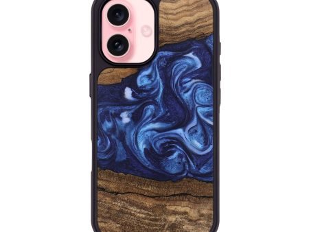 iPhone 16 Wood Phone Case - King (Blue, 746253) Discount