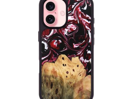 iPhone 16 Wood Phone Case - Tarah (Red, 746147) Discount