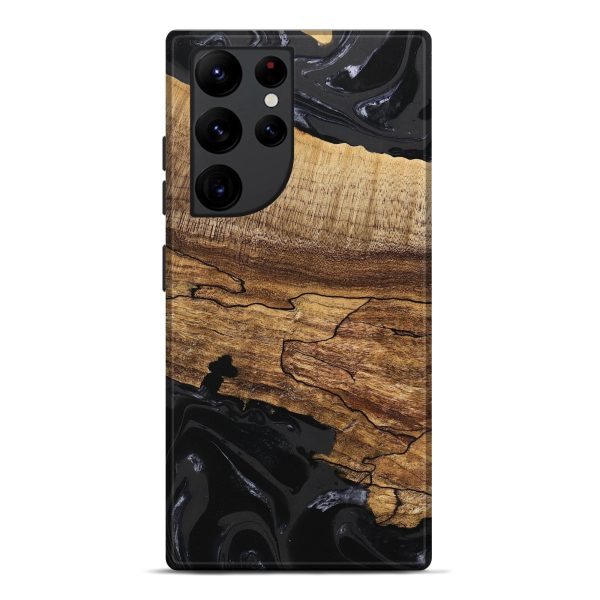 Galaxy S22 Ultra Wood Live Edge Phone Case - Tiara (Black & White, 746030) on Sale