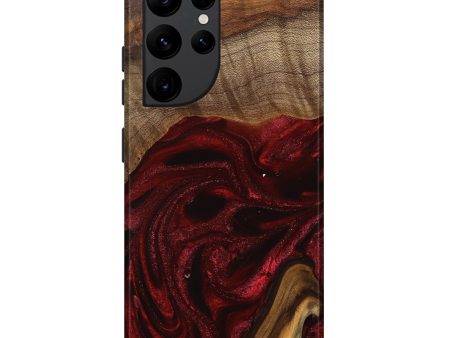 Galaxy S22 Ultra Wood Live Edge Phone Case - Goldie (Red, 746032) For Cheap