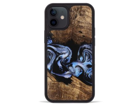 iPhone 12 mini Wood Phone Case - Moesha (Blue, 746144) Online