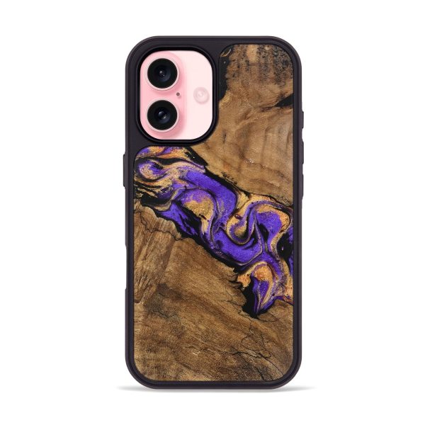 iPhone 16 Wood Phone Case - Irene (Purple, 746087) Online Sale