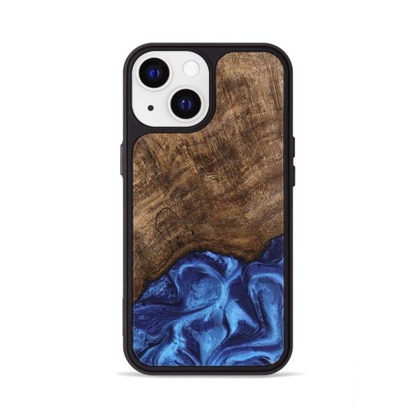 iPhone 13 Wood Phone Case - Nettie (Blue, 746257) Supply