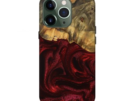 iPhone 13 Pro Wood Live Edge Phone Case - Ethelyn (Red, 746034) For Cheap