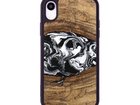 iPhone Xr Wood Phone Case - Melva (Black & White, 746259) Fashion