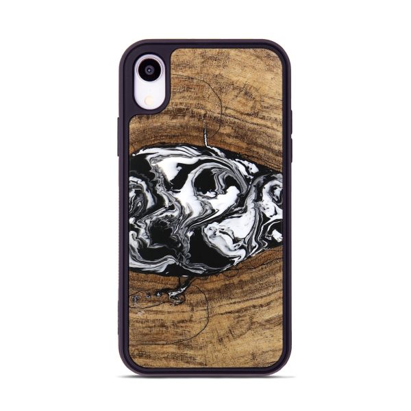 iPhone Xr Wood Phone Case - Melva (Black & White, 746259) Fashion