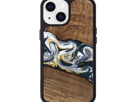 iPhone 13 Wood Phone Case - Mariyah (Teal & Gold, 746104) For Cheap