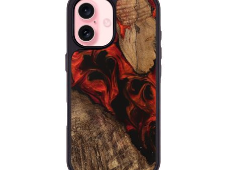 iPhone 16 Wood Phone Case - Rosina (Red, 745983) Fashion