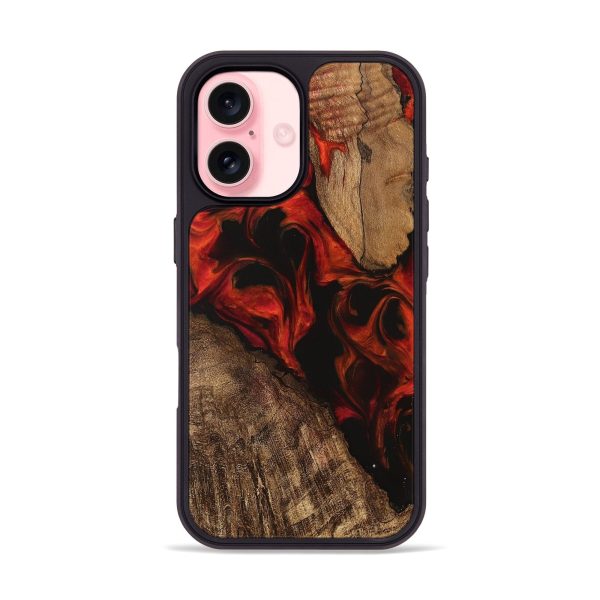 iPhone 16 Wood Phone Case - Rosina (Red, 745983) Fashion