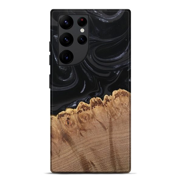 Galaxy S22 Ultra Wood Live Edge Phone Case - Leona (Black & White, 746031) on Sale