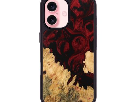 iPhone 16 Wood Phone Case - Pedro (Red, 746136) Supply