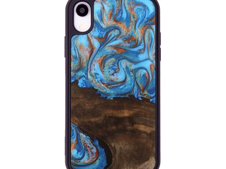 iPhone Xr Wood Phone Case - Emersyn (Teal & Gold, 746069) Discount