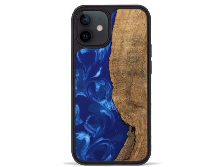 iPhone 12 mini Wood Phone Case - Toni (Blue, 745972) Discount