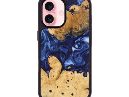 iPhone 16 Wood Phone Case - Sharen (Blue, 746156) For Sale