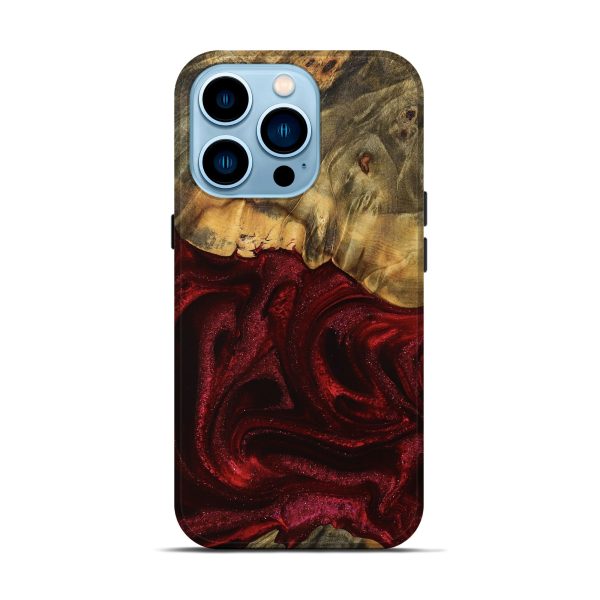 iPhone 14 Pro Wood Live Edge Phone Case - Ethelyn (Red, 746034) Cheap