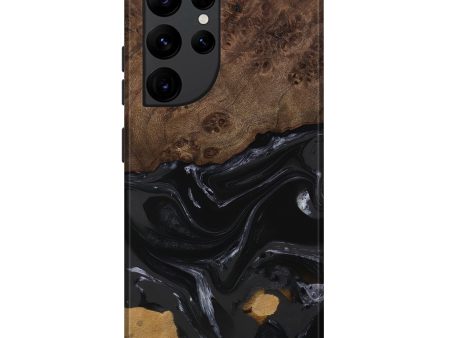 Galaxy S22 Ultra Wood Live Edge Phone Case - Alani (Black & White, 746027) For Discount