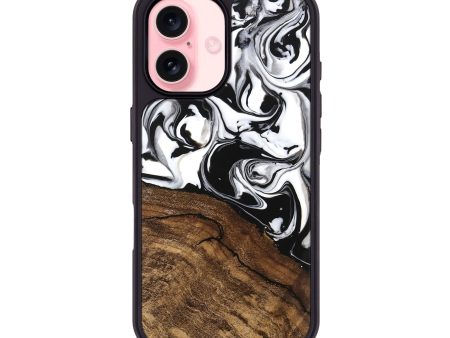 iPhone 16 Wood Phone Case - Janelle (Black & White, 746225) Online