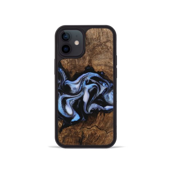 iPhone 12 mini Wood Phone Case - Rhea (Blue, 746173) Online now