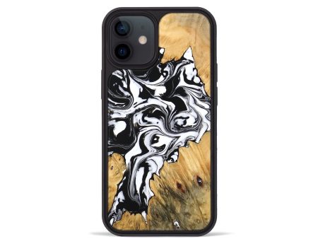 iPhone 12 mini Wood Phone Case - Vincent (Black & White, 746245) For Discount