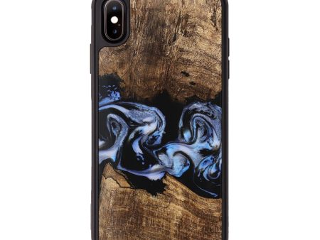 iPhone Xs Max Wood Phone Case - Moesha (Blue, 746144) Sale