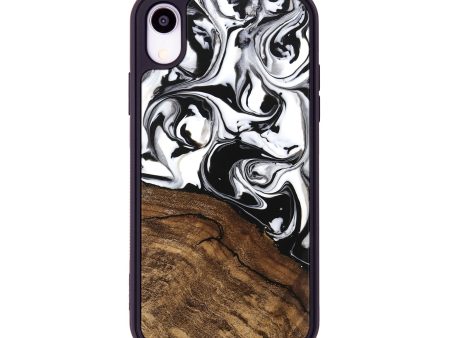 iPhone Xr Wood Phone Case - Janelle (Black & White, 746225) on Sale