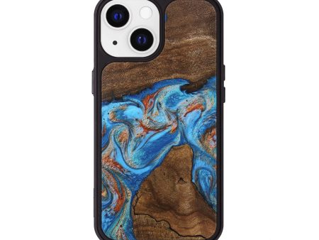 iPhone 13 Wood Phone Case - Kinsley (Teal & Gold, 746084) Online