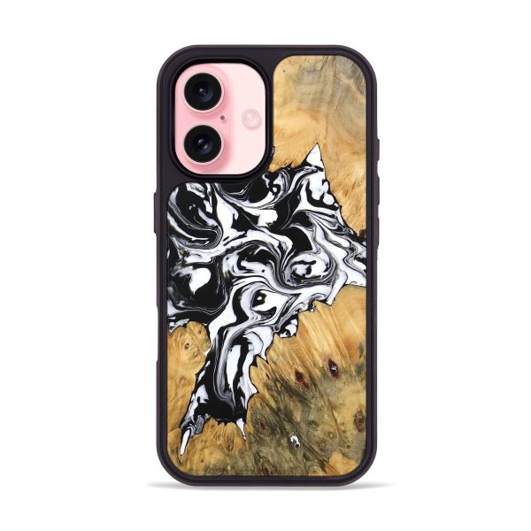 iPhone 16 Wood Phone Case - Vincent (Black & White, 746245) Online